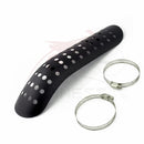 Schwarz / Chrom Motorrad Gebogene Auspuffrohr Hitzeschild Abdeckung Schutzfolie Universal für Honda Harley