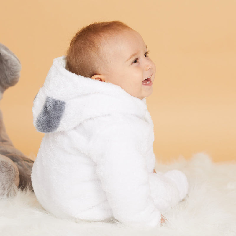PatPat Neue Winter Warme Baumwolle Lässige Neugeborene Niedlichen Bären Design Winter Mit Kapuze Overall Tasche Fuß Strampler Für Baby Jungen Baby Mädchen