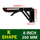 NAIERDI 2PCS Folding Angle Bracket 8-20 Inch Triangle Shelf Heavy Support Adjustable Wall Mounted Bench Table Furniture Hardware