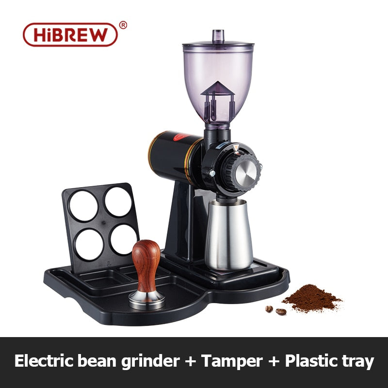 HiBREW Elektrische Kaffeemühle mit 8 Einstellungen für Espresso oder American Drip Coffee Langlebiges Flachgrat-Druckgussgehäuse G1