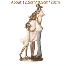 Holiday Family Sculpture Handmade Resin Parents Statue Daughter Gift Birthday Son Ornament Craft Room Decor Wedding Anniversary