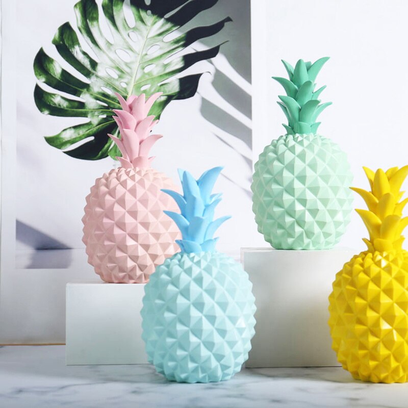 Fashion Ananas Statue Home Decoration Accessories Abstract Sculpture Desk Decor Coin Storage Box Living Room Decorative Statues