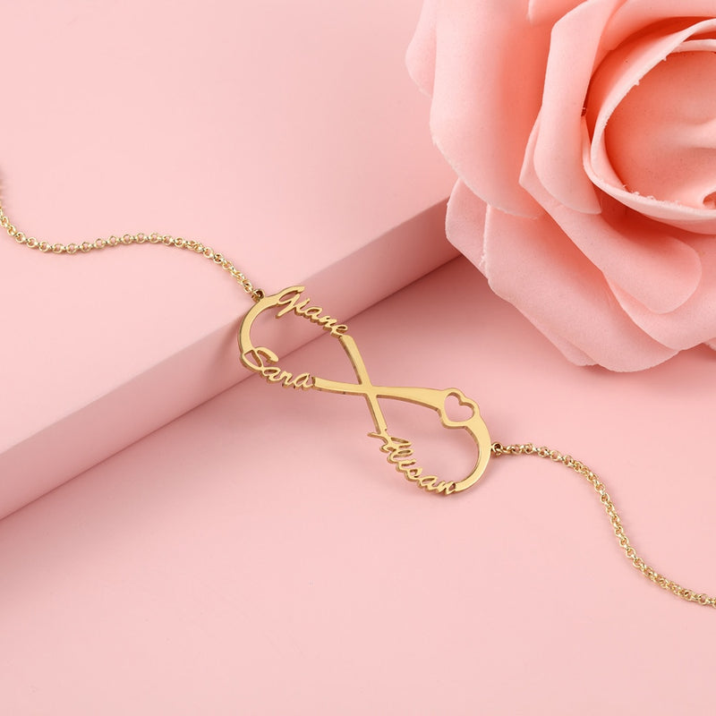 JewelOra Personalized Name Necklace 925 Sterling Silver DIY Heart Letter Necklaces &amp; Pendants Unique Birthday Gift