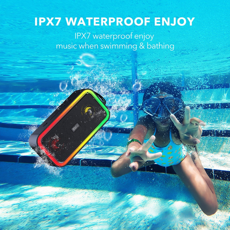 mifa F60 Bluetooth-Lautsprecher mit 40 W Ausgangsleistung und Klasse-D-Verstärker Hervorragende Bassleistung Hifi-Lautsprecher, IPX7 wasserdicht