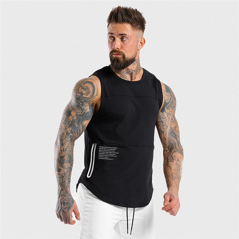 Chaleco sin mangas con cremallera para hombre, ropa interior transpirable de secado rápido para hombre, ropa interior para culturismo, camisetas sin mangas para Fitness