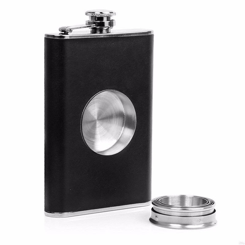 8oz Whisky Bottle Folding Vodka Cup And Stretching Liquor Flagon 304 Stainless Steel Alcohol Funnel Portable Pocket Hip Flasks