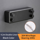 Bathroom Shelves Stainless Steel Gold Clothesline Nice Quality Single Line Hotel style Clothes Drying Line For Bathroom HJ-1256