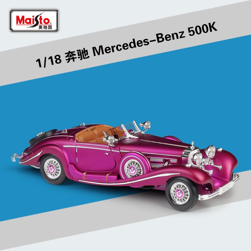 Maisto 1:18 Mercedes-Benz 500K Blcak Oldtimer-Simulation Legierung Automodell Sammlung Dekoration Geschenke Spielzeug