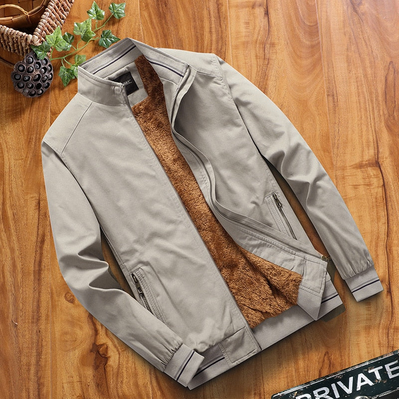 DIMUSI Fleece Jackets Mens Pilot Bomber Jacket Warm Male Fashion Baseball Hip Hop Coats Slim Fit Thermal Coats Mens Clothing