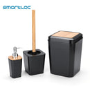 smartloc 6 pieces Plastic Bathroom Accessories Set Toothbrush Holder Toothpaste Dispenser Case Soap Box Toilet Shower Storage