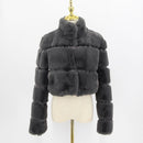 PINK JAVA QC20051 new arrival  fashion fur coat women winter warm fake fur jacket faux rabbit fur coat fur vest short jackets