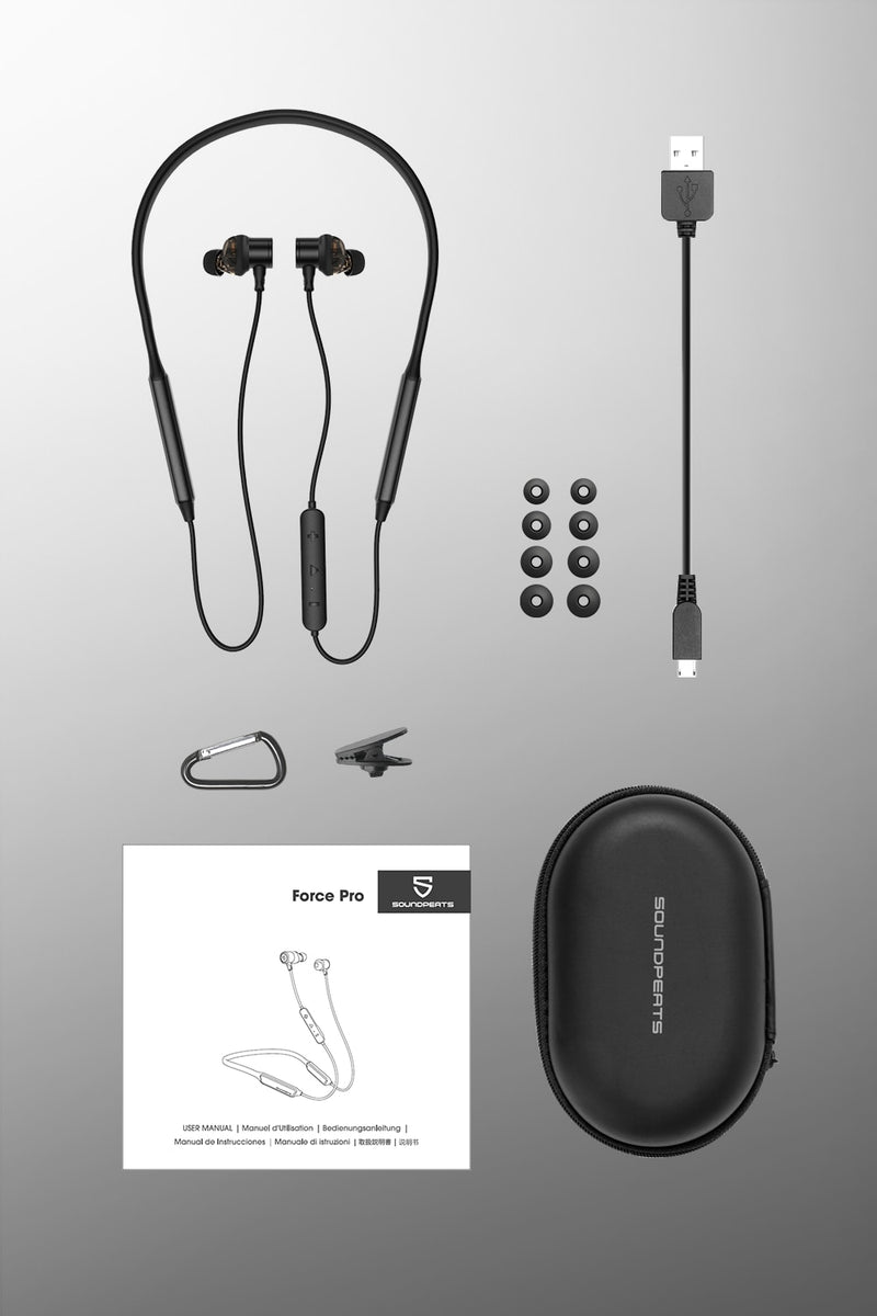 SoundPEATS Force Pro Bluetooth Wireless Earphones CVC Eingebautes Mikrofon Stereo Super Bass In-Ear Magnetic Sports Earbuds 22H Player