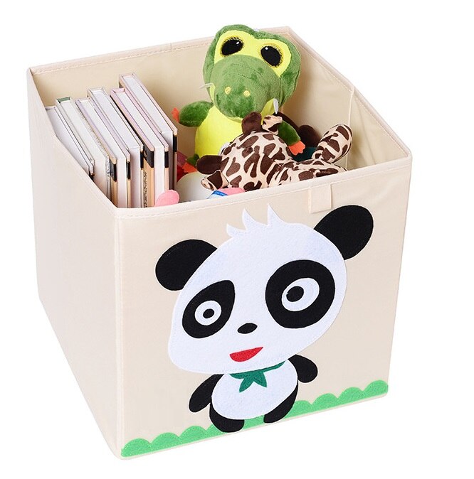 13 inch Foldable Embroidery Animal Cube Storage Box Oxford Fabric Kids Toys Organizers Bins Chest Organizer for Kids Nursery