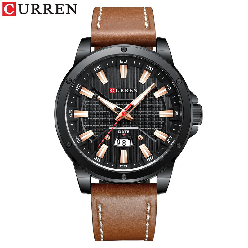 Watches CURREN for Men Luxury Brand Fashion  Quartz Wristwatch with  Leather Strap  Casual Business Clock Male