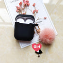 Cute Korean Pearl Silicone Case for Apple Airpods 1 2 Case Accessories Wireless Earphone Protective Cover Cherry Dog Key Ring