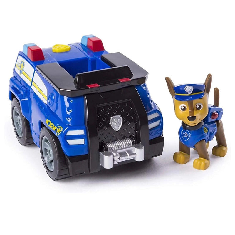 Original Paw Patrol Rescue Dog Puppy Set Spielzeugauto Patrulla Canina Spielzeug Actionfigur Modell Chase Skye Trümmerauto für Kinder Geschenk