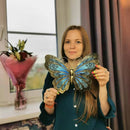 Arte de la pared de la mariposa del jardín para el hogar y las decoraciones al aire libre Estatuas Miniaturas Esculturas de la yarda