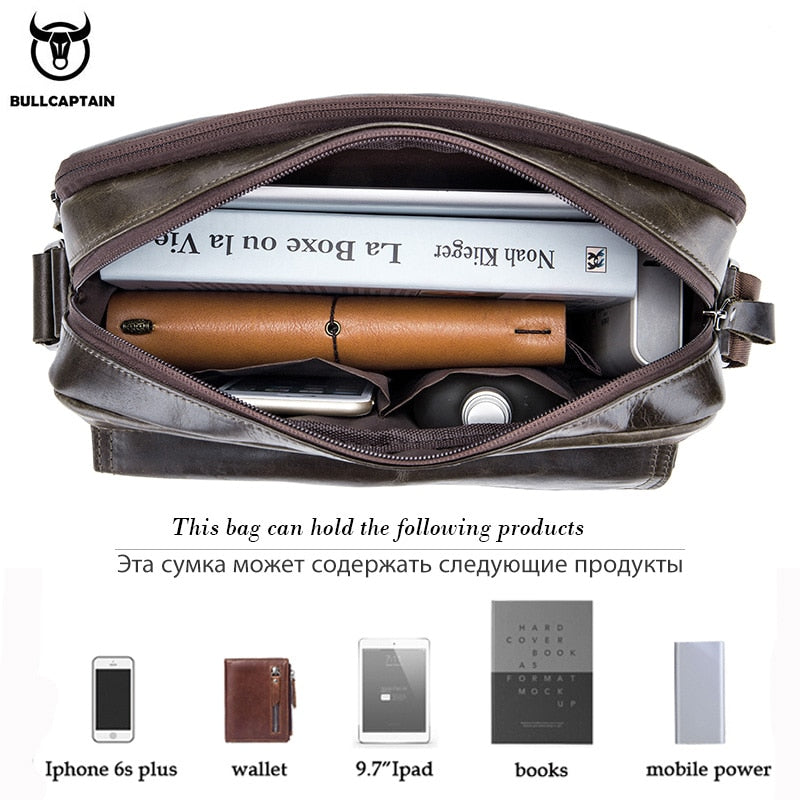 BULLCAPTAIN new 2020 leather shoulder bags men&#39;s diagonal bages is a business briefcase large capacity casual handbag&#39;s