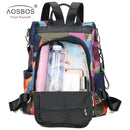 Mochila Aosbos impermeable Oxford para mujer, mochilas antirrobo a la moda para mujer, mochila escolar estampada, mochila de gran capacidad de alta calidad