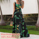 Vestido largo bohemio de verano para vacaciones, vestido de playa con estampado Floral Celmia para mujer, vestido veraniego Maxi sin mangas, Vestidos de fiesta holgados informales