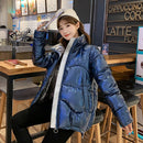 Winter Women Woman Parkan New Shiny Clothes Femme Fashion Young Cotton Coat Thicken Korean Cotton Fashion Jacket A79