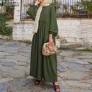 Retro Muslim Dress Women Long Puff Sleeve Abaya Turkey Hijab Dress ZANZEA Casual Solid Islamic Clothing Dubai Sundress Robe