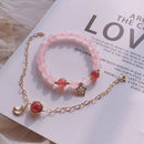 Natural Stone Beaded Bracelets for Women Moonstone Rose Quartz Energy Bracelet Elastical Jewelry 925 Silver 14k Gold plated Gift