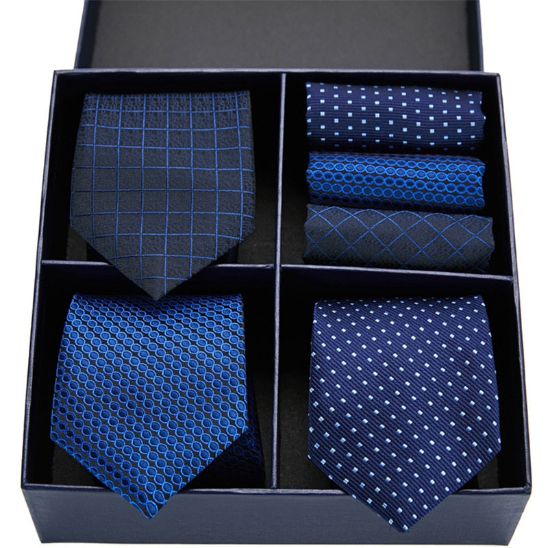 Gift box packing Silk Ties For Men Novelty Hanky  Set 3 Styles  Men&