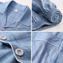 Pijama 100% de algodón para hombre, 2 piezas, ropa de dormir de salón, pijama a cuadros, ropa de cama de otoño, ropa de casa, conjunto de pijama de algodón puro para hombre