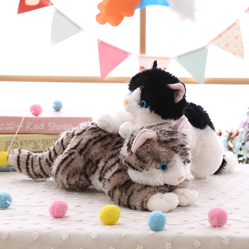 New cute plush cat white black soft stuffed plush toy animal gift for children boy girl toy gift 35-40cm