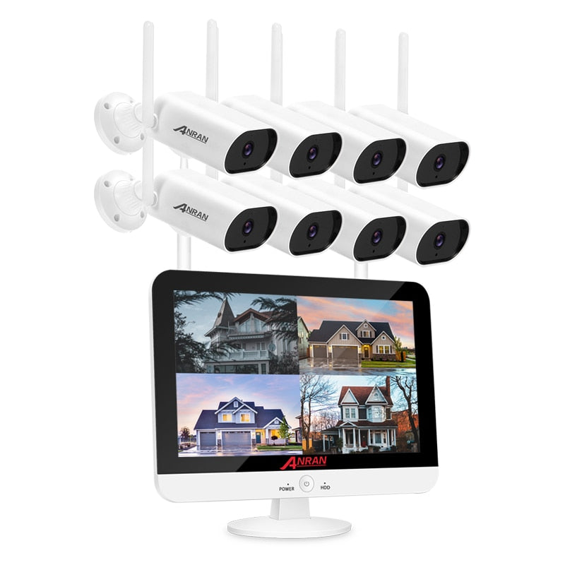 ANRAN 5MP H.265+ Ultra HD Videosicherheitssystem Wasserdichte drahtlose IP-Kameras für den Außenbereich Plug &amp; Play NVR-Kit Nachtsicht Kostenlose APP