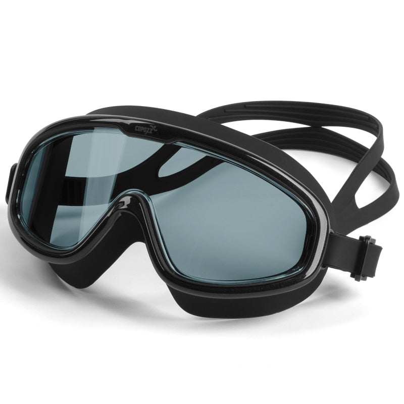 Gafas de natación antivaho COPOZZ 2022, lentes de forma completa, protección UV con montura de silicona grande, gafas de natación para hombres y mujeres