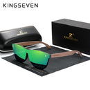 KINGSEVEN, diseño exclusivo, gafas Vintage para hombre, gafas de sol de madera de nogal, protección UV400, gafas de sol cuadradas a la moda para mujer 5510