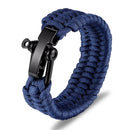 Outdoor Camping Stainless Steel Bracelet Men Paracord Parachute Rope Wristband Survival Bracelet Homme Handmade Braided Jewelry