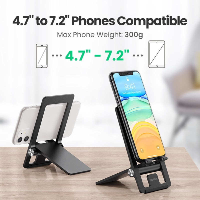 Ugreen Cell Phone Stand for Desk Adjustable Phone Holder Dock for iPhone 13 12 Pro Max Xiaomi Foldable Mobile Phone Holder Stand