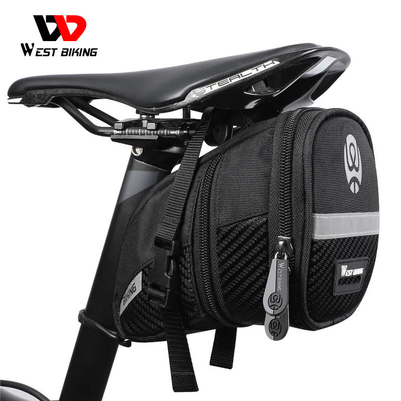 WEST BIKING Fahrrad Satteltasche Regendicht Fahrradtasche 3D Shell Reflektierende Hintere Sattelstütze Tasche Korb MTB Radfahren Zubehör