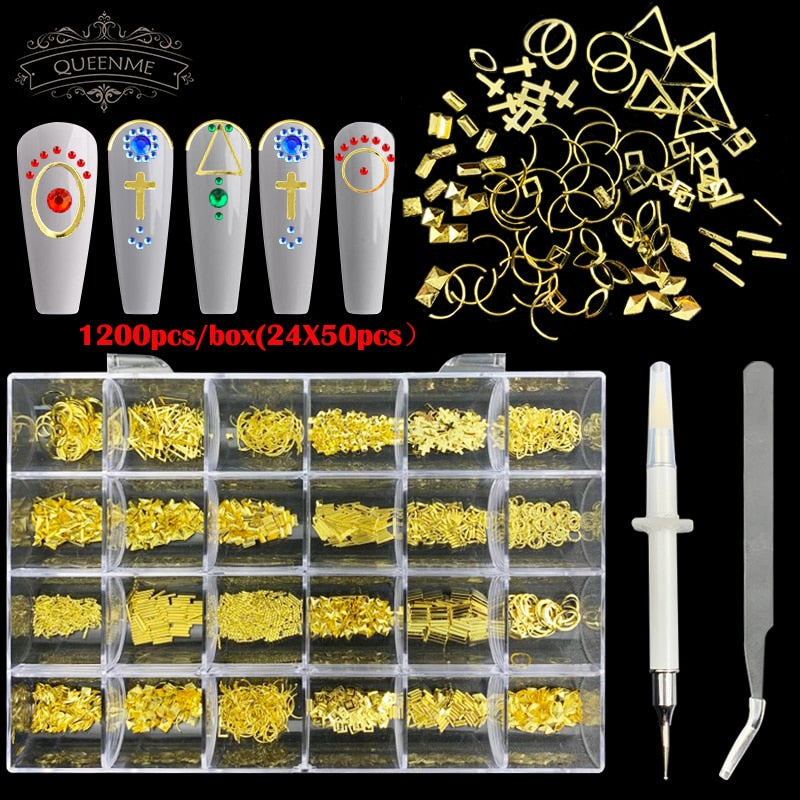 21 Grids Crystals Diamonds Nail Strasssteine ​​Set 3100pcs FlatBack Strasssteine ​​Kit funkelnde Nail Art mit 1 Stift für Dekorationen