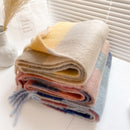 2020 invierno Cachemira a cuadros borlas chal amor trenza gruesa Arco Iris cuadros Color bufanda a juego mujeres