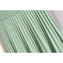 TIGENA Koreanische Schule Strick Midirock Damenmode 2021 Herbst Winter Casual Knielangen Hohe Taille Faltenrock Weiblich Grün