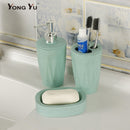3Pcs/Set Bathroom Accessories Sets Wheat Straw Soap Dispenser Toothbrush Holder Washroom Suit