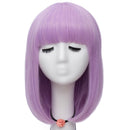 Women Orange Short Cosplay Wig with Bangs BOb Hairstyle  Heat Resistant Fiber Synthetic Straight Hair