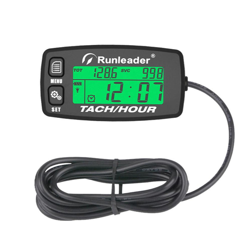 Inductive Tachometer Gauge Alert RPM Engine Hour Meter Backlit Resettable Tacho Hour Meters for Motorcycle ATV  Lawn Mower