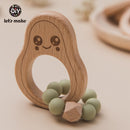 Let's Make 1PC aguacate madera roedor bebé mordedor pulsera cuentas de silicona haya accesorios juguetes ducha regalo madera sonajeros enfermera