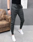 Fashion Korean Solid Joggers Men High Quality Spring Autumn Pants Men Slim Fit Drawstring Mens Casual Pants Black/Gray 36-28 Hot