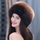 Winter Real Fox Fur Hats For Women Winter Stylish Russian Thick Warm Beanie woman Hat Natural Fluffy Fur Caps With Tail