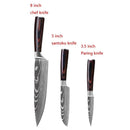 3/4/5/6/8/9Pcs/set Stainless Steel Damascus Pattern Chef Knives Set Kitchen Knife Set Butcher Boning Knife Vegetable Knives