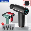 MUKASI LCD Display Massage Gun Portable Percussion Pistol Massager For Body Neck Deep Tissue Muscle Relaxation Gout Pain Relief
