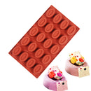 Neue ovale Donut-Form aus Silikon mit 20 Vertiefungen, kleine Kuchen, Schokolade, Pfannkuchen, zum Backen, Mini-Dessert, Küche, DIY, handgefertigte Werkzeuge