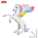 Oenux Classic Mythical Rainbow Pegasus Simulation Animal Original Fairy Tale Fly Horse Action Figures Model PVC Educational Toys