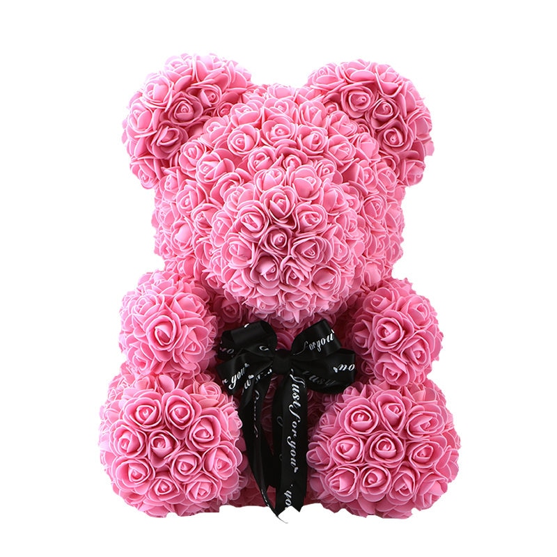 Gifts for Mom Rose Bear 25Cm/40Cm Artificial Flowers Rose Teddy Bear Wedding Anniversary Birthday Gifts for Her Girlfriend Women